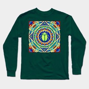 Egyptian Scarab Mandala Long Sleeve T-Shirt